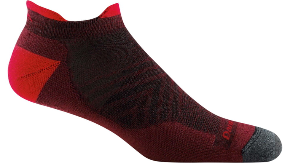Darn Tough Run No Show Tab Ultra-Lightweight w/ Cushion Running Sock - Mens, Burgundy, Large, 1039-BURGUNDY-L-DARN