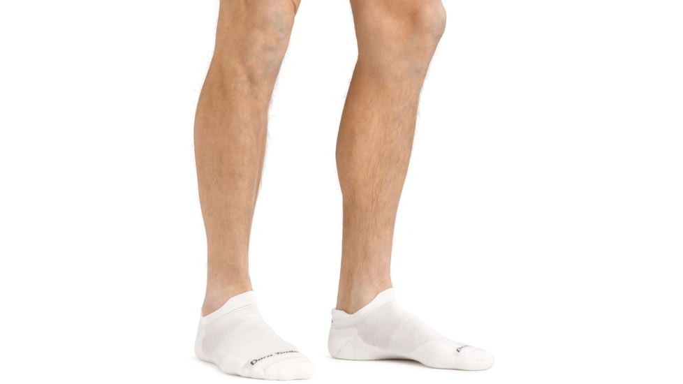 Darn Tough Run No Show Tab Ultra-Lightweight w/ Cushion Running Sock - Mens, White, Extra Large, 1039-WHITE-XL-DARN