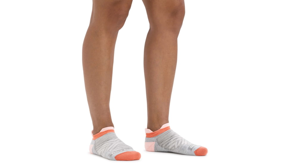 Darn Tough Run No Show Tab Ultra-Lightweight w/ Cushion Running Sock - Womens, Ash, Large, 1047-ASH-L-DARN
