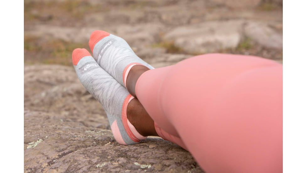 Darn Tough Run No Show Tab Ultra-Lightweight w/ Cushion Running Sock - Womens, Ash, Large, 1047-ASH-L-DARN