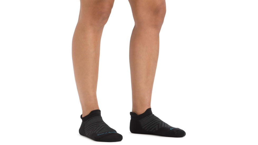 Darn Tough Run No Show Tab Ultra-Lightweight w/ Cushion Running Sock - Womens, Black, Large, 1047-BLACK-L-DARN