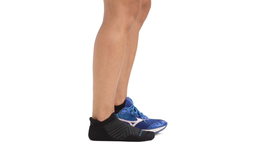 Darn Tough Run No Show Tab Ultra-Lightweight w/ Cushion Running Sock - Womens, Black, Large, 1047-BLACK-L-DARN
