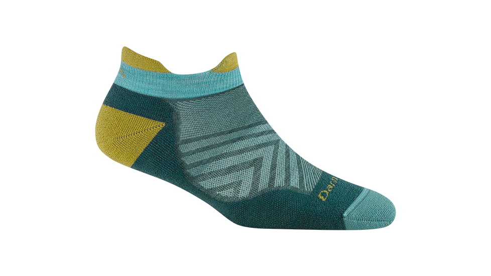 Darn Tough Run No Show Tab Ultra-Lightweight with Cushion Socks - Womens, Teal, Medium, 1047-C-8014-04