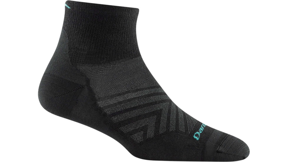 Darn Tough Run Quarter Ultra-Lightweight Running Sock - Womens, Black, Medium, 1044-BLACK-M-DARN
