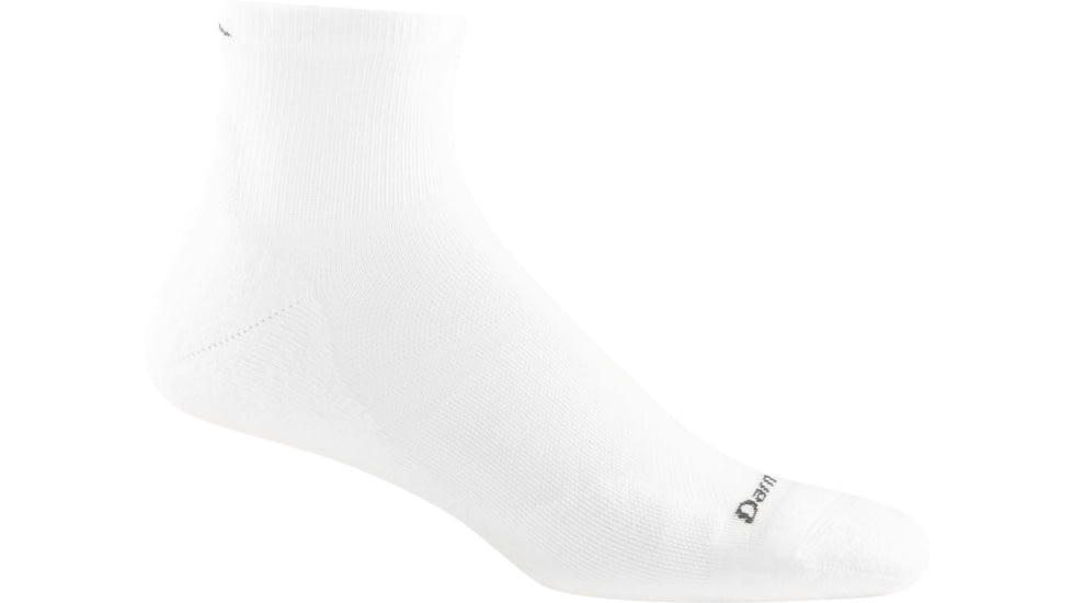 Darn Tough Run Quarter Ultra-Lightweight w/ Cushion Running Sock - Mens, White, Extra Large, 1040-WHITE-XL-DARN