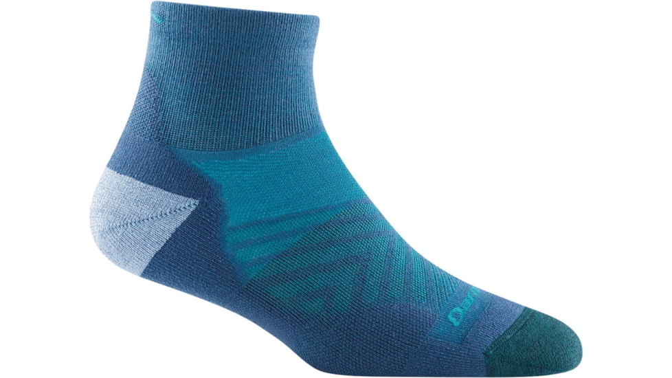 Darn Tough Run Quarter Ultra-Lightweight w/ Cushion Running Sock - Womens, Baltic, Medium, 1048-BALTIC-M-DARN