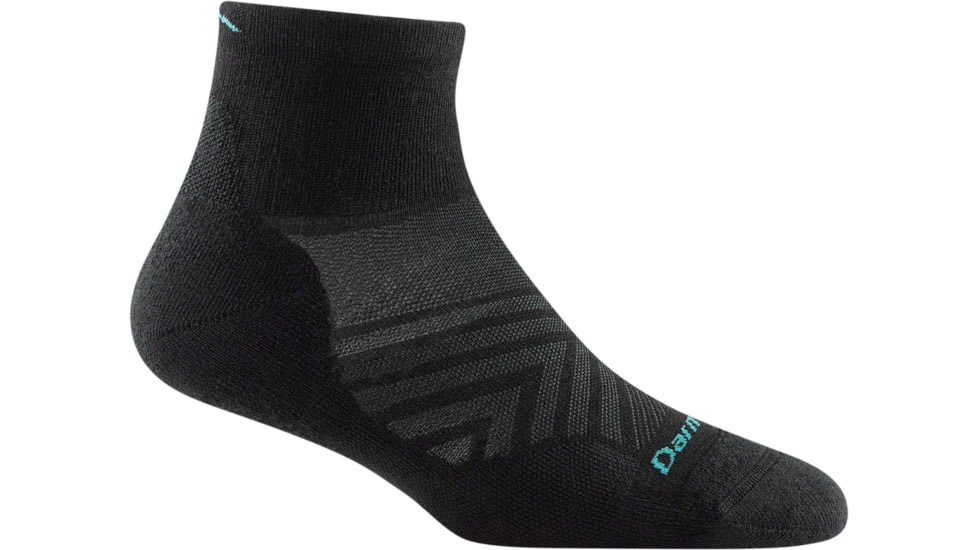 Darn Tough Run Quarter Ultra-Lightweight w/ Cushion Running Sock - Womens, Black, Medium, 1048-BLACK-M-DARN