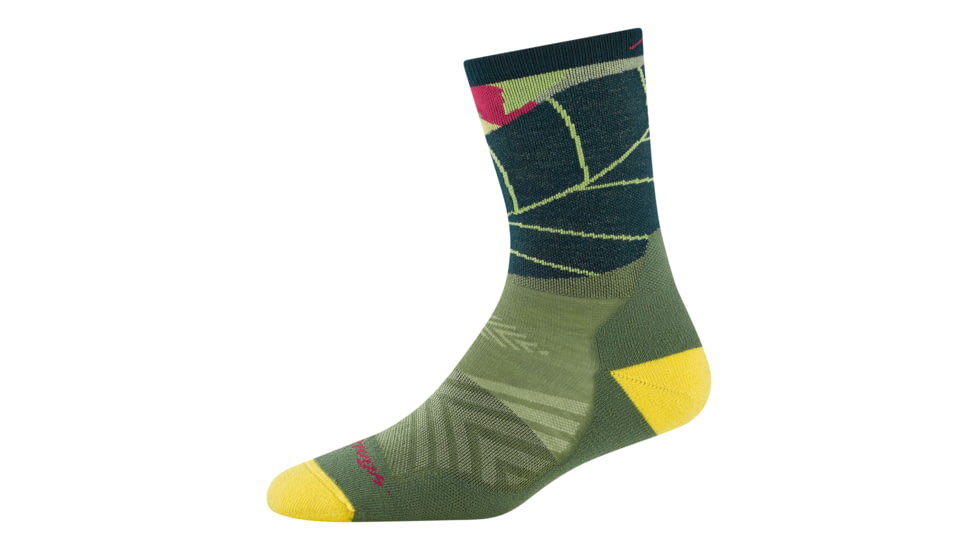 Darn Tough Run Wild Micro Crew Ultra-Lightweight with Cushion Socks - Womens, Palm, Large, 1069-C-7073-05