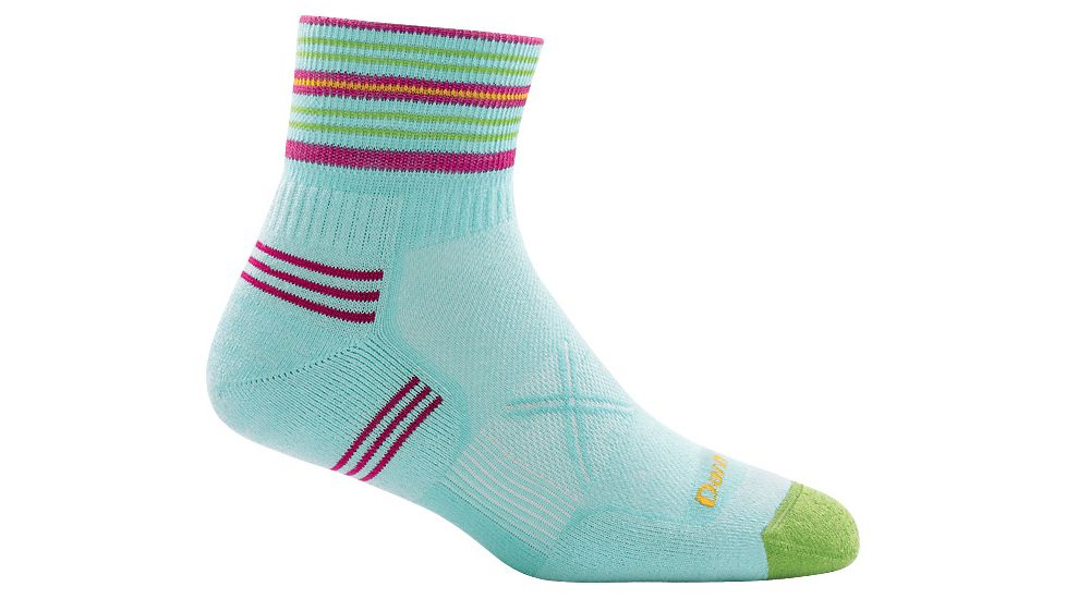 Darn Tough Running Vertex 1/4 Ultra Light Cushion Cool Max Sock - Women's, Aqua, Medium, 1023_AQUA_M_DARN