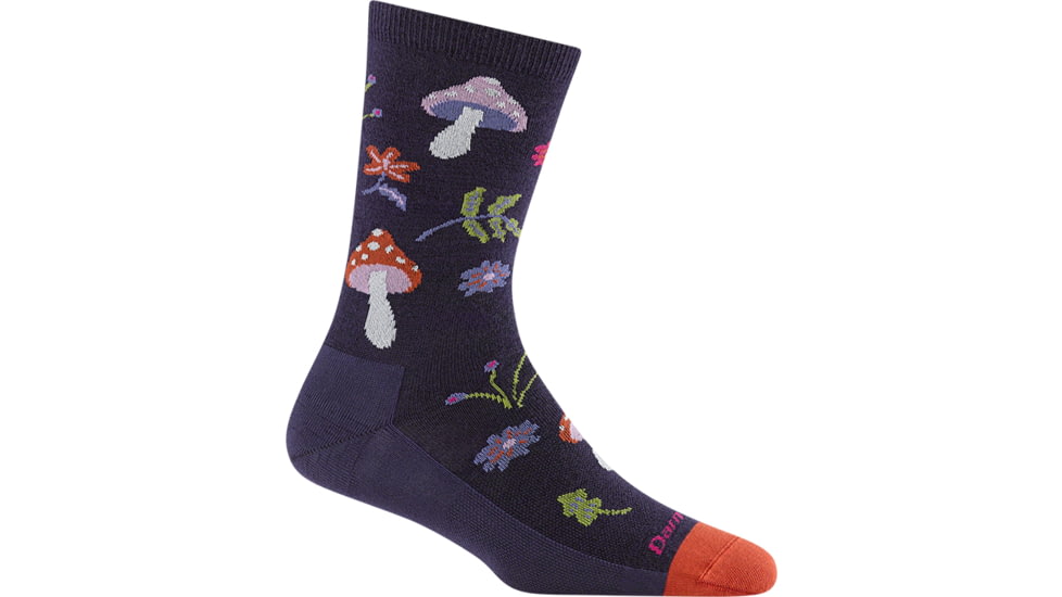 Darn Tough Shroom Bloom Crew Lightweight Socks - Womens, Blackberry, Small, 6133-N-A001-03