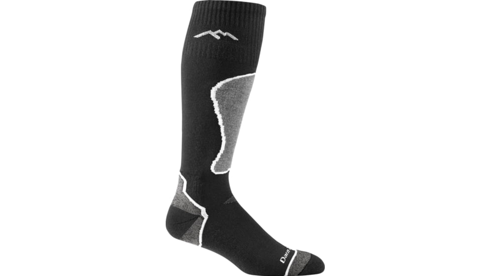 Darn Tough Ski/Ride Thermolite Over-the-Calf Padded Cushion Sock - Mens, Black/Polar, Medium, 1812-BLACK/GRAY/POLAR-M