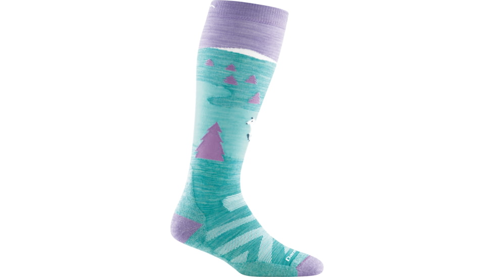 Darn Tough Snow Fox OTC Midweight with Cushion, Aqua, Small, 3028-AQUA-S-DARN