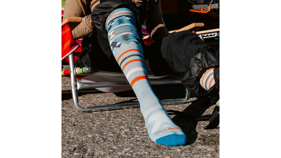 Darn Tough Snowscape OTC Lightweight With Cushion - Womens, Bluebird, Small, 8047-BLUEBIRD-S-DARN