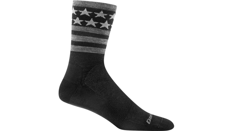 Darn Tough Stars/Stripes Micro Crew Ultra-Light Sock - Mens, Black, Medium, 1789-BLACK-M-DARN