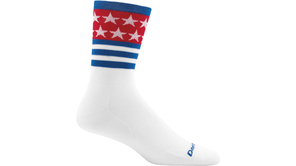 Darn Tough Stars/Stripes Micro Crew Ultra-Light Sock - Mens, White, Medium, 1789-WHITE-M-DARN