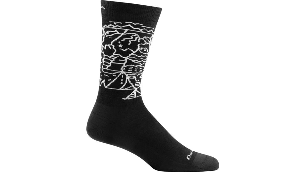 Darn Tough State of Mind Crew Light Sock - Mens, Black/White, Large, 6011-BLACK/WHITE-L-DARN
