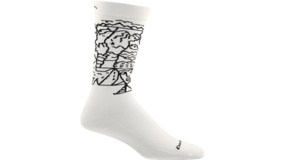 Darn Tough State of Mind Crew Light Sock - Mens, White/Black, Medium, 6011-WHITE/BLACK-M-DARN
