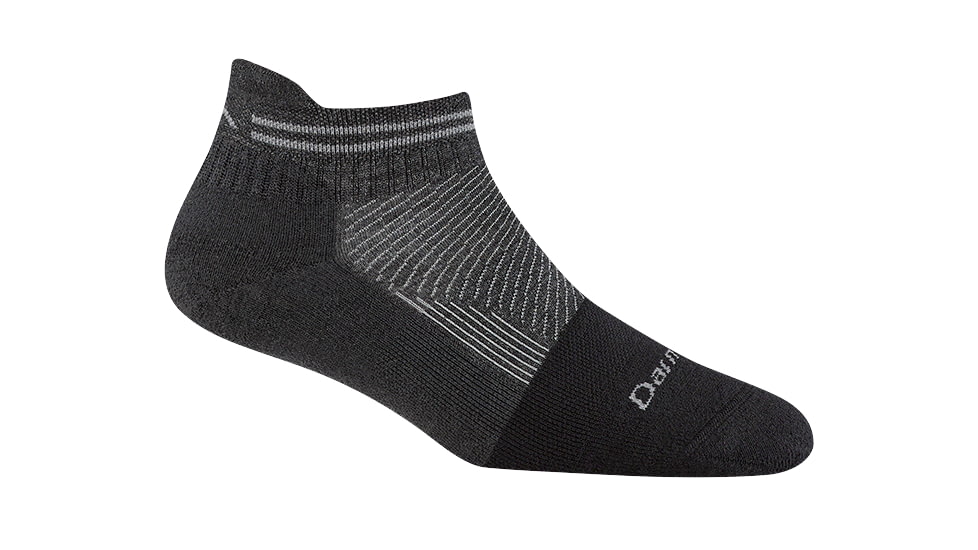 Darn Tough Steely No Show Tab Lightweight Socks w/ Full Cushion Toe Box - Womens, Gravel, Medium, 2210-GRAVEL-M-DARN