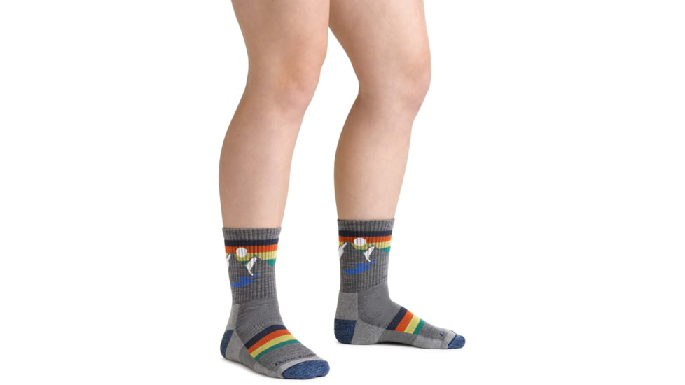 Darn Tough Sunset Ridge Jr. Micro Crew Lightweight Sock - Kids, Gray, Medium, 3033-GRAY-M-DARN