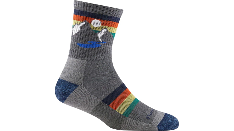 Darn Tough Sunset Ridge Jr. Micro Crew Lightweight Sock - Kids, Gray, Medium, 3033-GRAY-M-DARN