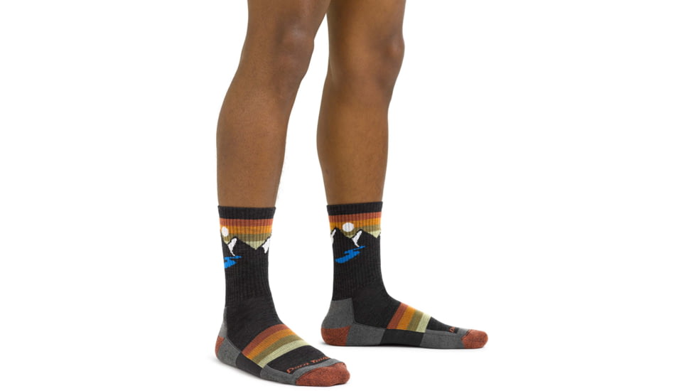 Darn Tough Sunset Ridge Micro Crew Lightweight Hiking Sock - Mens, Charcoal, Medium, 1997-CHARCOAL-M-DARN