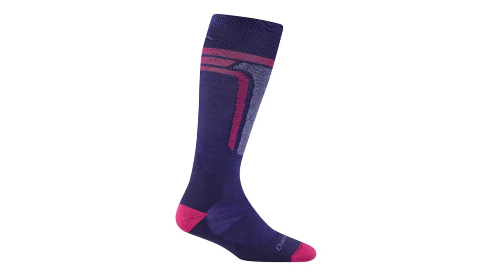 Darn Tough T-Bar OTC Midweight with Cushion w/ Padded Shin Socks, Grape, Small, 3810-GRAPE-S-DARN