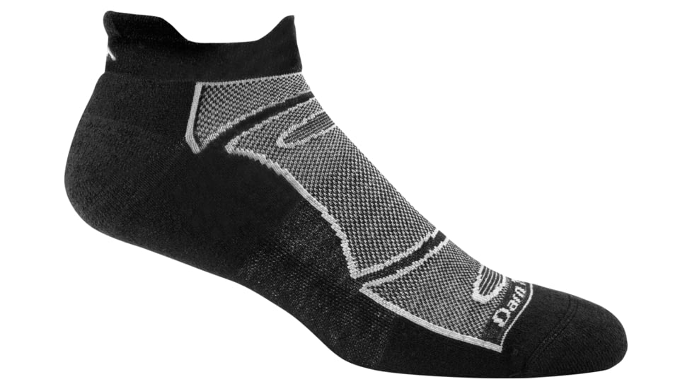 Darn Tough Tab No Show Light Cushion Sock - Mens, Black/Gray, Medium, 1722-BLACK/GRAY-M-DARN