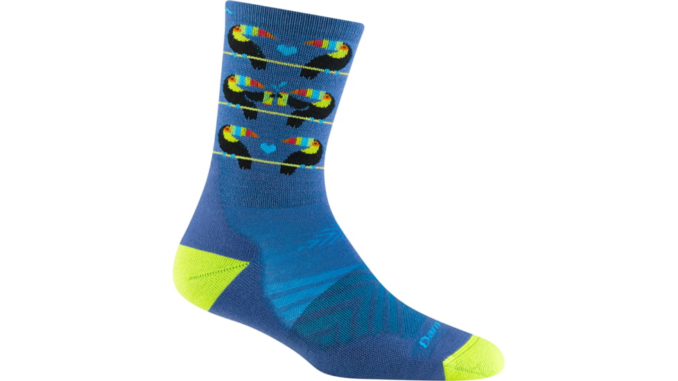 Darn Tough Toco Loco Micro Crew Ultra-Lightweight with Cushion Shoes - Womens, Baltic, Small, 1060-BALTIC-S-DARN