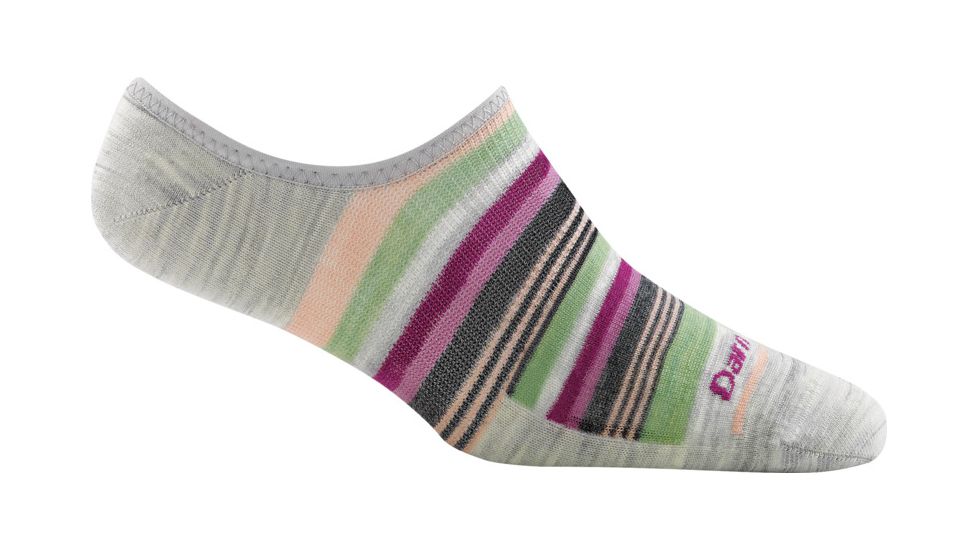 Darn Tough Topless Multi Stripe No Show Hidden Light Sock - Womens, Ash, Medium, 6001-ASH-M-DARN