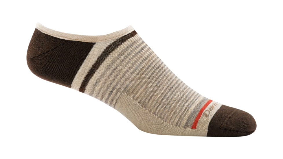 Darn Tough Topless Stripe No Show Hidden Light Sock - Mens, Brown, Medium, 1684-BROWN-M-DARN