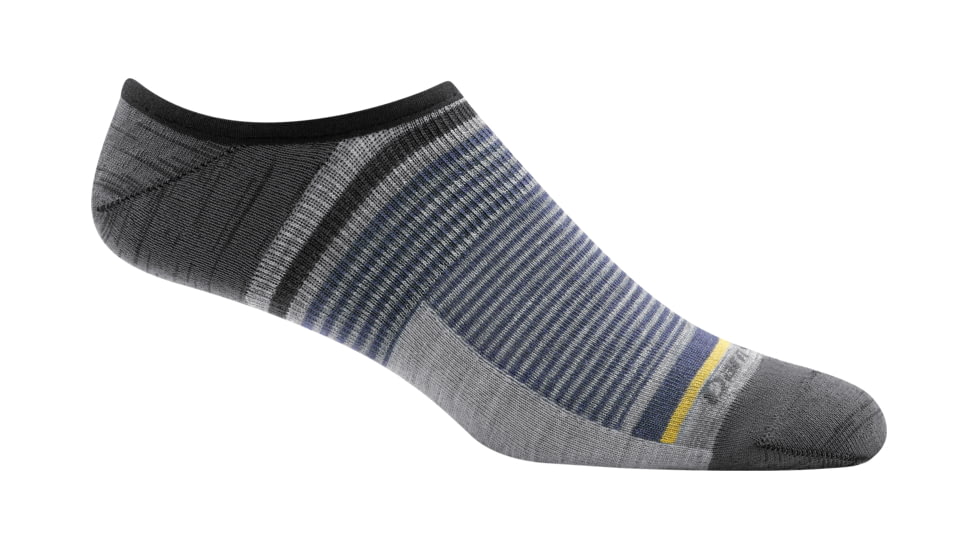 Darn Tough Topless Stripe No Show Hidden Light Sock - Mens, Gray, Medium, 1684-GRAY-M-DARN
