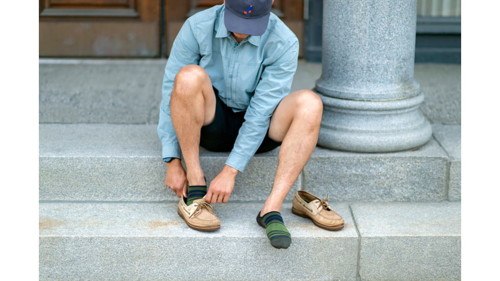 Darn Tough Topless Stripe No Show Hidden Lightweight Sock - Mens, Fatigue, Large, 6057-FATIGUE-L-DARN