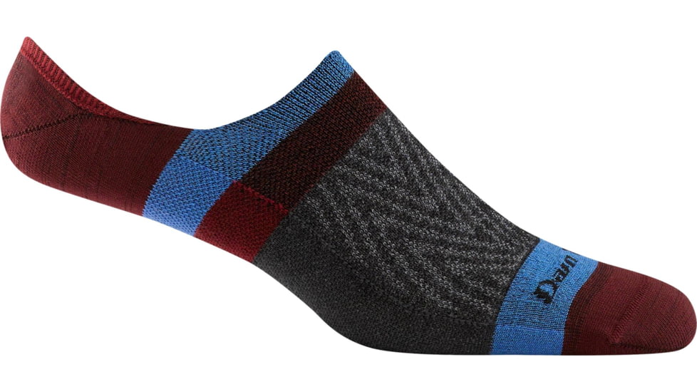 Darn Tough Topless Zig Zag No Show Hidden Lightweight Sock - Mens, Burgundy, Medium, 6079-BURGUNDY-M-DARN