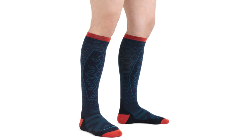 Darn Tough Traverse OTC Lightweight w/ Cushion w/ Padded Shin Ski Sock - Womens, Eclipse, Small, 8022-ECLIPSE-S-DARN