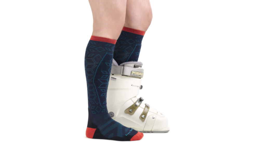Darn Tough Traverse OTC Lightweight w/ Cushion w/ Padded Shin Ski Sock - Womens, Eclipse, Small, 8022-ECLIPSE-S-DARN