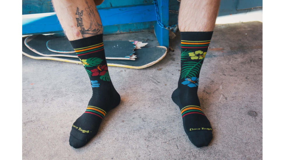 Darn Tough Tropic Crew Lightweight Sock - Mens, Black, Medium, 6059-BLACK-M-DARN