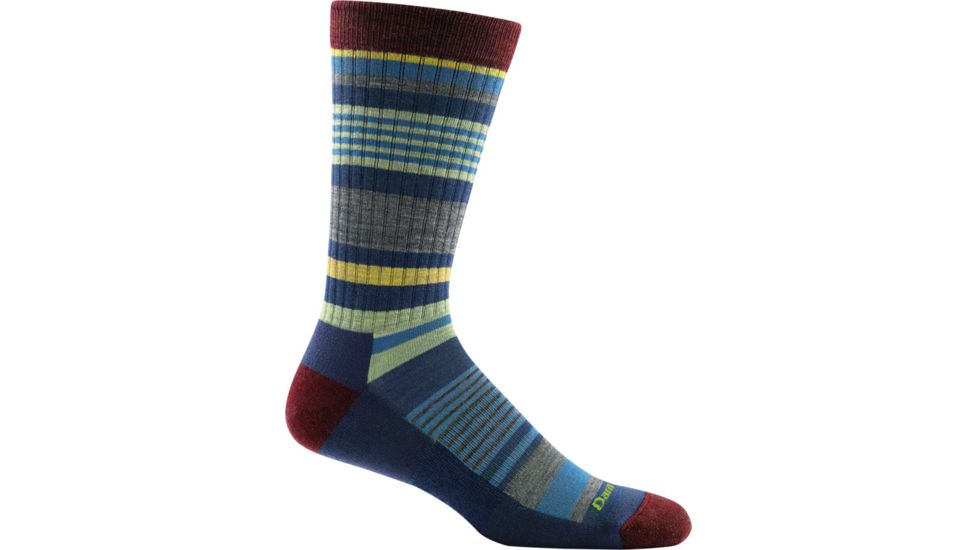 Darn Tough Unstandard Stripe Crew Light Cushion Sock - Mens, Denim, Medium, 1696-DENIM-M-DARN