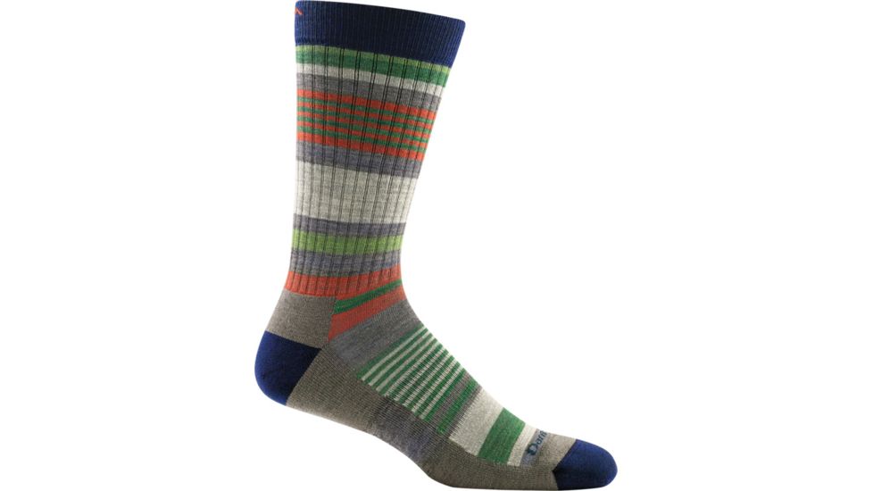 Darn Tough Unstandard Stripe Crew Light Cushion Sock - Mens, Taupe, Medium, 1696-TAUPE-M-DARN