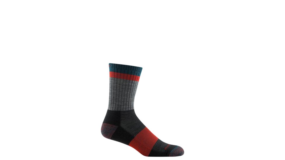 Darn Tough Heady Stripe Micro Crew Lightweight with Cushion Socks - Men's, Gray, Medium 1924-GRAY-M-DARN