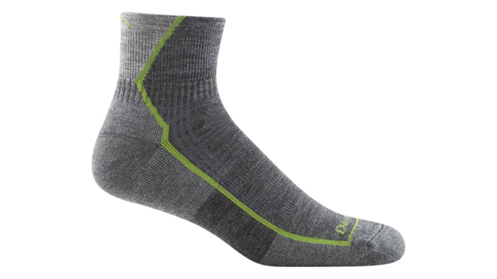 Darn Tough Hiker 1/4 Midweight with Cushion Socks - Men's, Gray, Large, 1959-GRAY-L-DARN