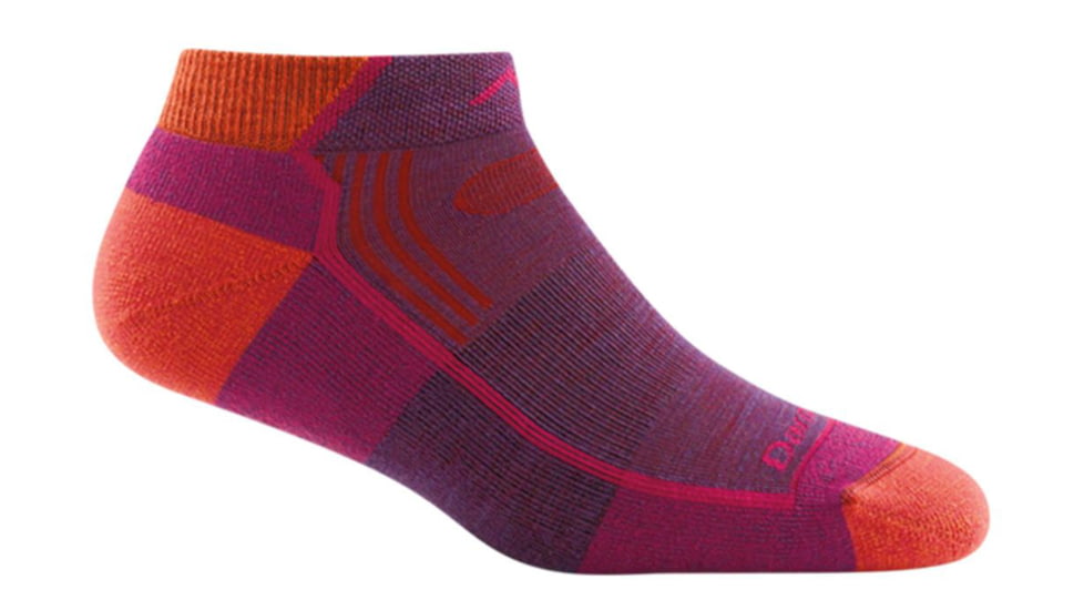 Darn Tough Hiker No Show Lightweight with Cushion Socks - Women's, Plum Heather, Medium, 1961-PLUM-HEATHER-M-DARN