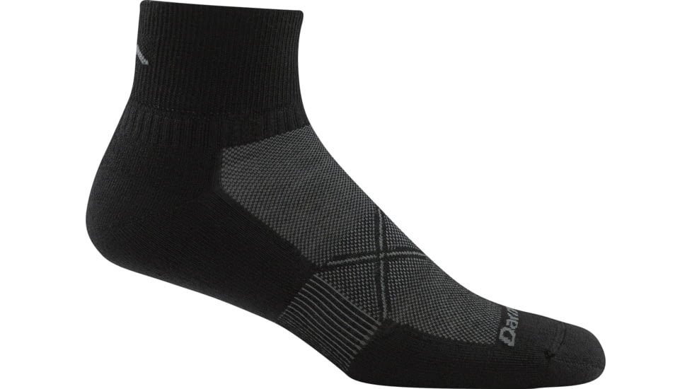 Darn Tough Vertex 1/4 Ultra Light Sock - Men's-Black/Grey-Large