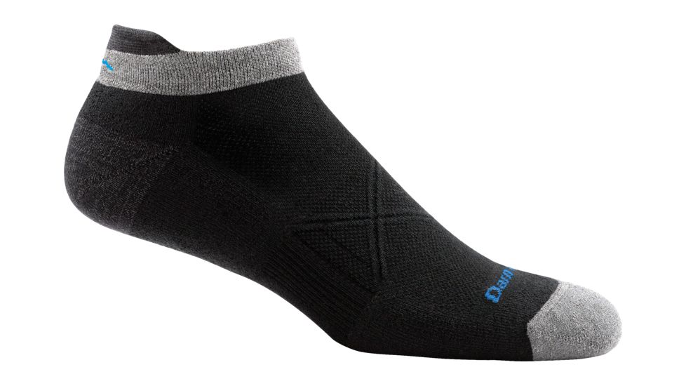 Darn Tough Running Vertex M No Show Tab Ultra-Light Sock Men's, Black, Large, 1024_BLACK_L_DARN