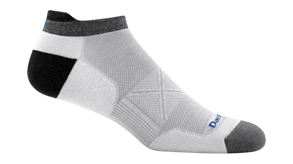 Darn Tough Vertex M No Show Tab Ultra-Light Cushion Sock Men's, White, Large, 1008_WHITE_L_DARN
