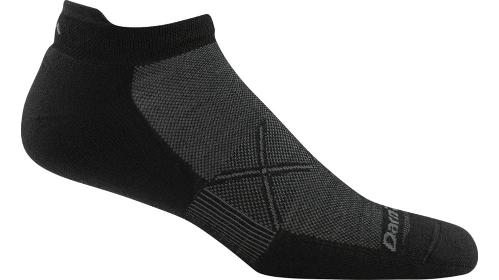 Vertex Tab No Show Ultra Light Cushion Sock - Mens-Black/Grey-X-Large