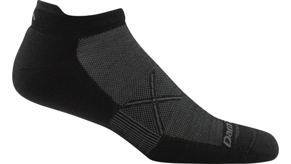 Vertex Tab No Show Ultra Light Sock - Mens-Black/Grey-Large