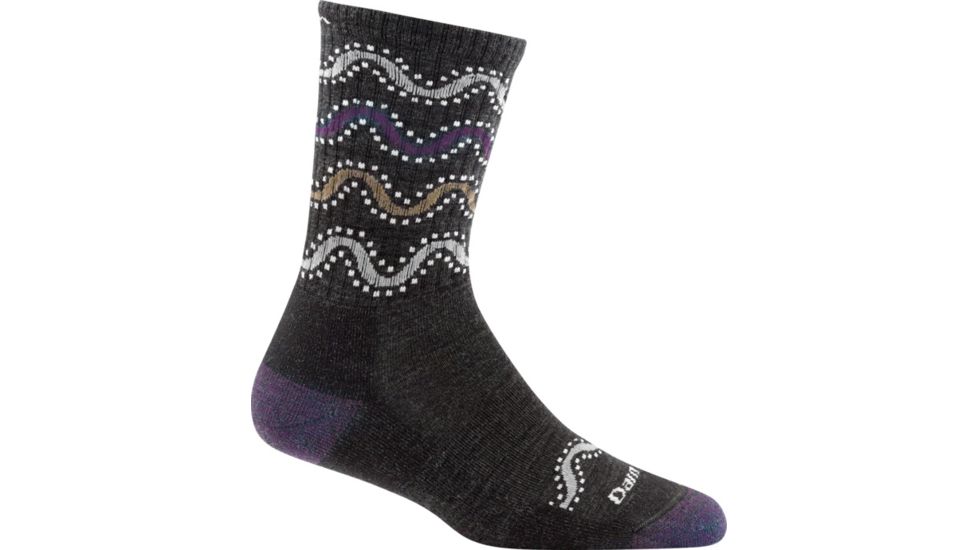 Darn Tough Wandering Stripe Micro-Crew Light Cushion Sock - Womens, Charcoal, Small, 1943-CHARCOAL-S-DARN