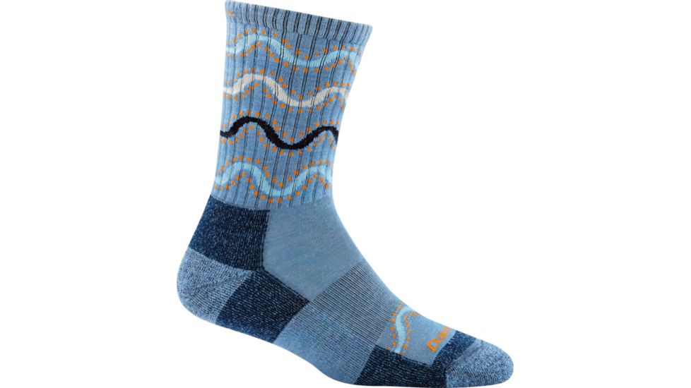 Darn Tough Wandering Stripe Micro-Crew Light Cushion Sock - Womens, Vapor Blue, Small, 1943-VAPOR-BLUE-S-DARN