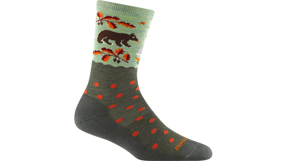 Darn Tough Wild Life Crew Lightweight w/ Cushion Socks - Womens, Forest, Small, 6105-FOREST-S-DARN