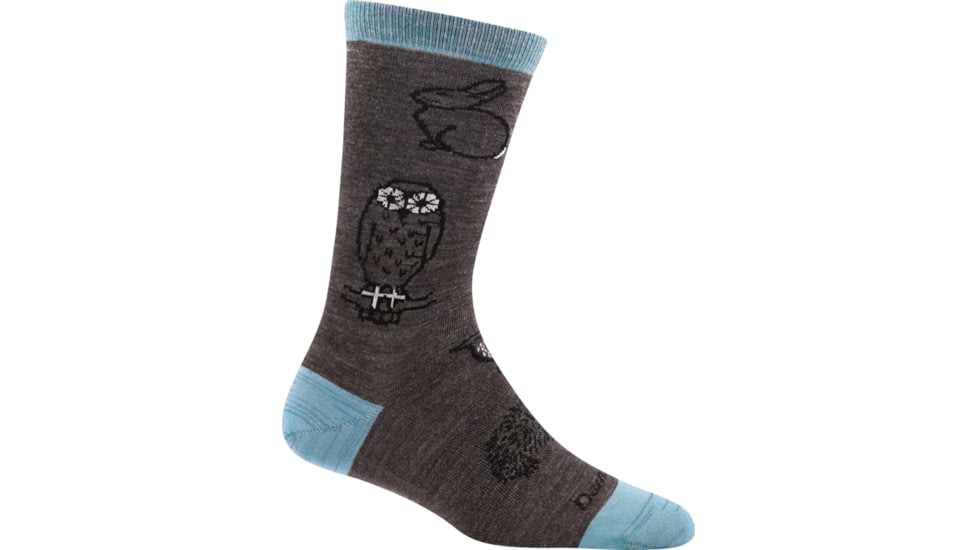 Darn Tough Woodland Creatures Crew Light Sock - Womens, Taupe, Small, 1678-TAUPE-S-DARN